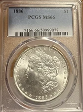 1886 PCGS MS66 PQ Morgan Silver Dollar