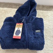 Eddie Bauer Youth High Pile Plush Hooded Full Zip M 12/13 Blue 1905322 New