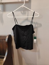 Wild Fable Black Spaghetti Strap Cami Crop Top XL NWT L-12