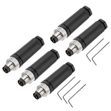 MECCANIXITY 5Pcs 3 Pin M8 Male Aviation Connector Wire Plug A 48 12.5 11mm
