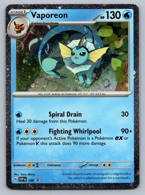 Vaporeon SVP 168 Holographic Black Star Promo Pokemon TCG Near Mint