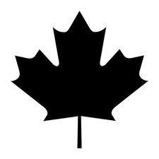 Maple Leaf Canada Decal Sticker Black Die Cut Vinyl