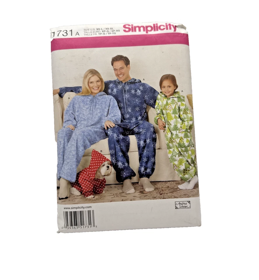 Simplicity 1731 Sewing Pattern – Child’s, Teen’s Adult Fleece and Dog Uncut - Image 2 of 4