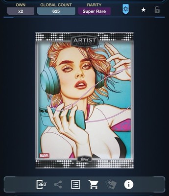 Topps Marvel 25 - ARTIST SPOTLIGHT JENNY FRISON Silver Motion - GWEN STACY