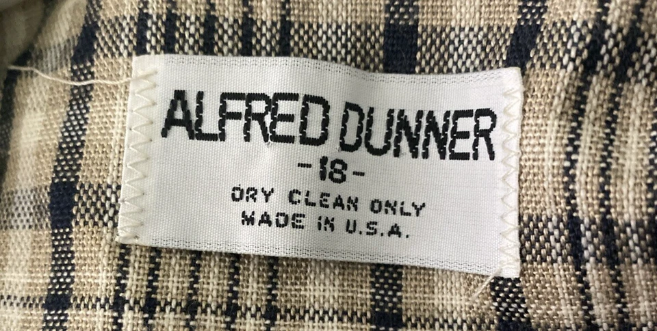 Chaqueta Blazer De Colección Años 80 ALFRED DUNNER Cuadros Talla 18 Beige Negro Blanco EE. UU. Foto 2 de 2