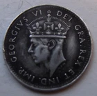 Newfoundland 1944 5 cent 80%silver .03 troy oz silver content  XF KM# 19a george