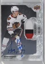 2019 Engrained Rookies Ebony Premium Material 43/65 Adam Boqvist #71 Auto 1f8v