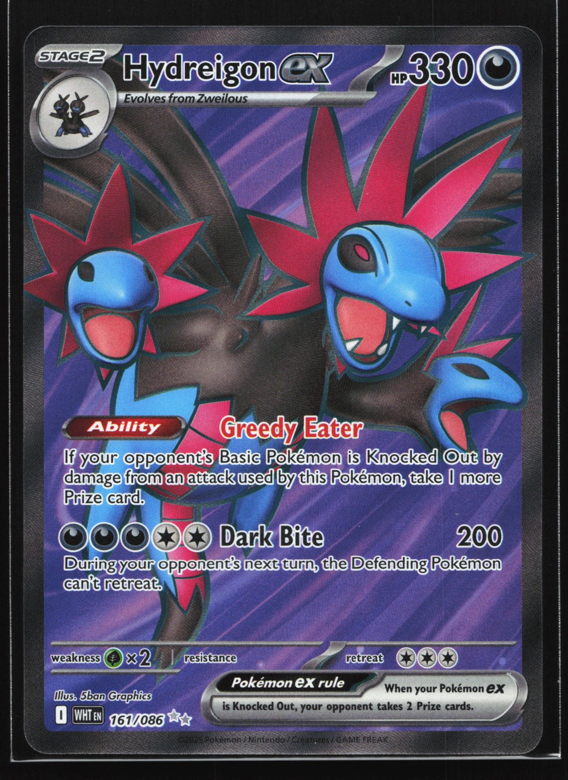 Hydreigon ex 161/086 SV: White Flare Ultra Rare Pokemon Card