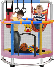60" Trampoline for Kids with Enclosure Net, Baby Mini 5FT Toddler Trampoline,440