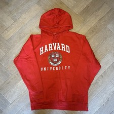 Y2K Preppy Harvard University Men’s Medium Red Hoodie – Collegiate Sweatshirt