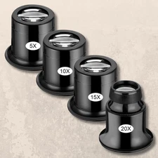 Pocket Magnifying Jewelry Eye Glass Magnifier Jewelers Loop Loupe 5X 10X 15X 20X