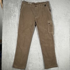 Orvis Brown Tan Corduroy Mens 36x34 Cargo Pants Hiking Climbing