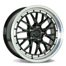 18x8.5 Traklite Turbulance Black Polished Lip 5x100 Et35 Wheels Set 4