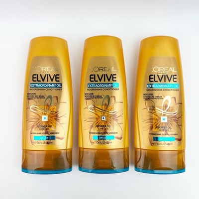 3 L'Oreal Elvive Extraordinary Oil Nourishing Conditioner Flower Oil 12.6 oz ea