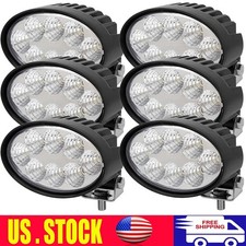6x Clear Oval Cap Led Work Lights For Case Ih John Deere 6000 7000 8000 Series