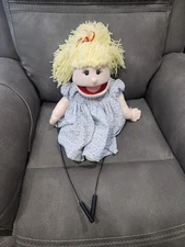 Blonde Girl Hand Puppet With Rods 22 Inches