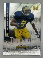 2015 PANINI CONTENDERS DRAFT PICKS CHARLES WOODSON #24 BOWL TICKET /99 MICHIGAN