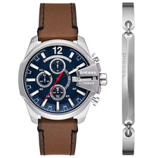 Orologio Uomo Diesel DZ4601 Baby Chief Cronografo Quadrante Blu Cinturino...