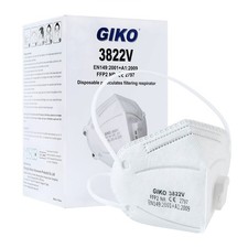 GIKO FFP2 Masks with Breathing Valve Pack of 20 1 count (Pack 20), White 