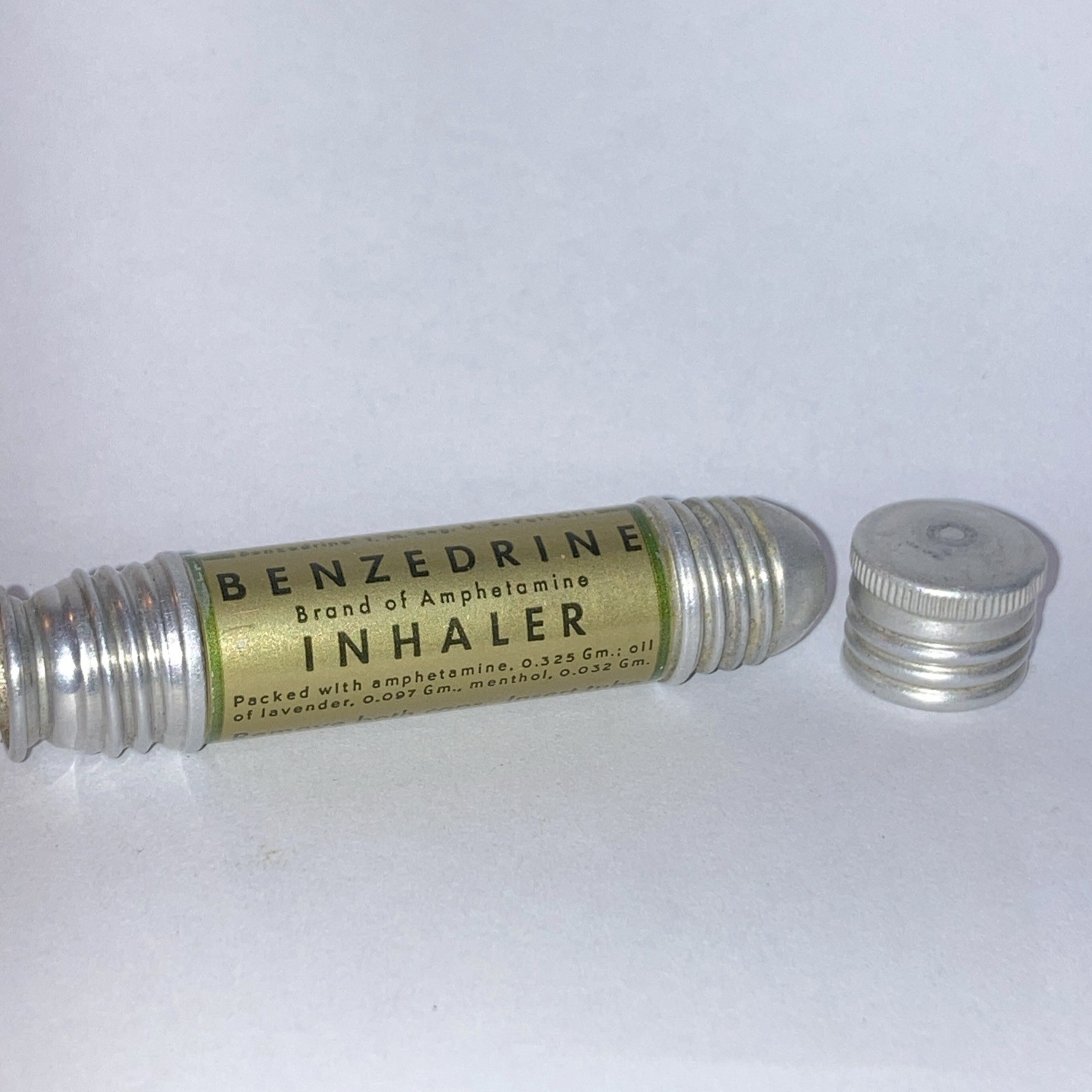 Vintage Smith Kline & French Benzedrine amphetamine inhaler pharmacy medicine