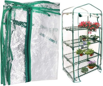 Mini Greenhouse Transparent PVC Cover Portable Small Greenhouses Cover wih Ro...