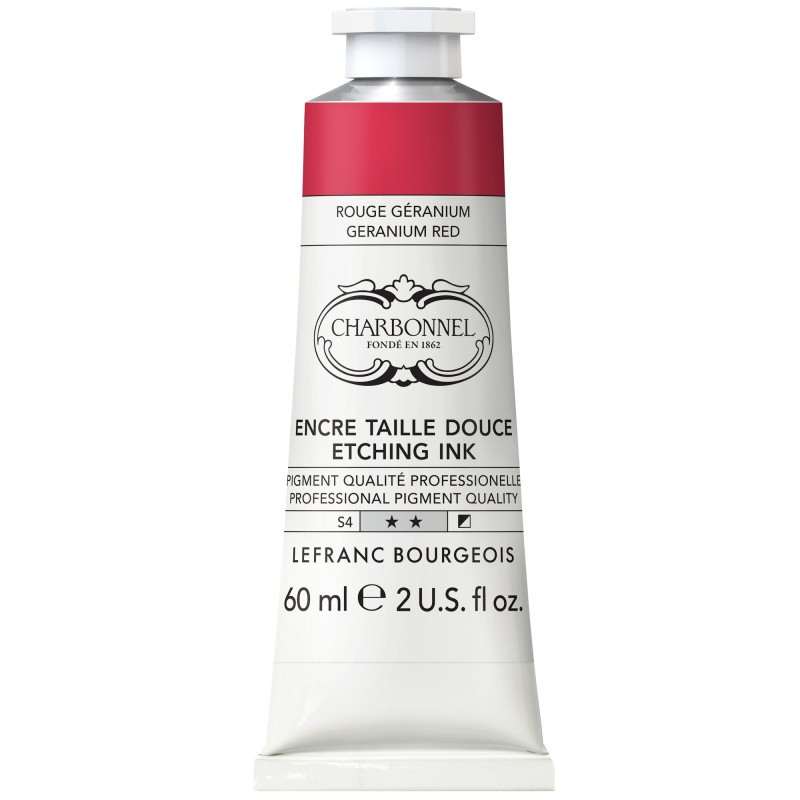 Encre taille douce pour la gravure à l'eau-forte Charbonnel rouge 375 en tube