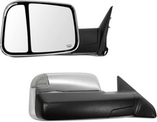 Tow Mirror Pair 09-19 Dodge Ram 1500 2500 3500 Power Heated Signal Puddle Chrome