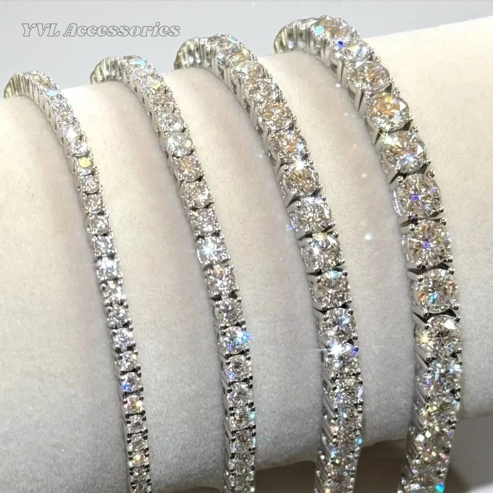 Pulsera Tenis Moissanite 4mm - VVS1 HELADO - Certificado GRE + Pasa Probador ✅ Foto 2 de 4