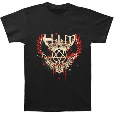 Men's HIM Wings Splatter Slim Fit T-shirt Small Black