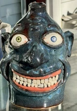 Stacy Lambert Bloodshot Bi-Color Eyes Face Jug, Seagrove NC, 12-17-2005