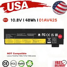 01AV422 01AV423 01AV424 01AV425 Battery For Lenovo Thinkpad T470 T570 / Charger