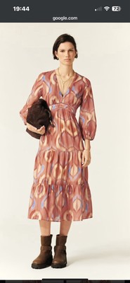 BNWT Ba&sh BASH Carela Maxi Dress Size Large 100% Cotton Boho Chic Brown