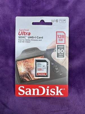 SanDisk 128GB ULTRA SDXC SD 80mb/s Camera Flash Memory Card SDSDUNC-128G