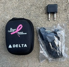 Delta Studio Wired Earbuds Headphones W/ Susan Komen Zip Case NEW