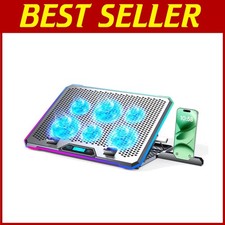 RGB Laptop Cooling Stand - 6 Turbo Fans, 9 Height Adjustable