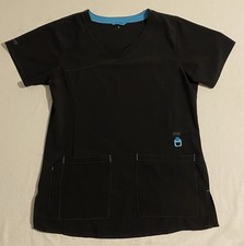 Carhartt Force Women's Medical Scrubs Set Black with Blue Trim Size S