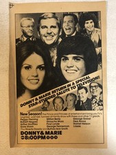 Donny & Marie Tv Series Vintage Print Ad Groucho Marx Milton Berle Tpa14