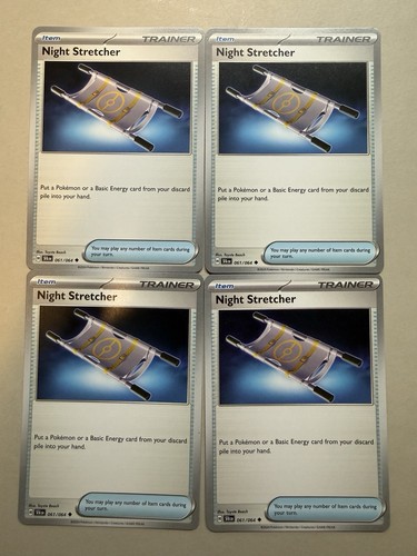 4x Night Stretcher 061/064 Shrouded Fable Pokemon Card Playset NM