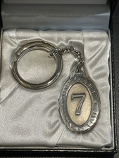 NIB Bulgari Silver Lucky 7 Keychain