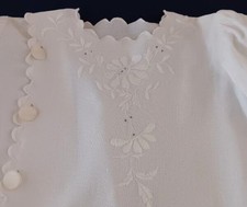 Antique Baby Dress Coat Military Embroidered Anchor Star Cotton Long Sleeve