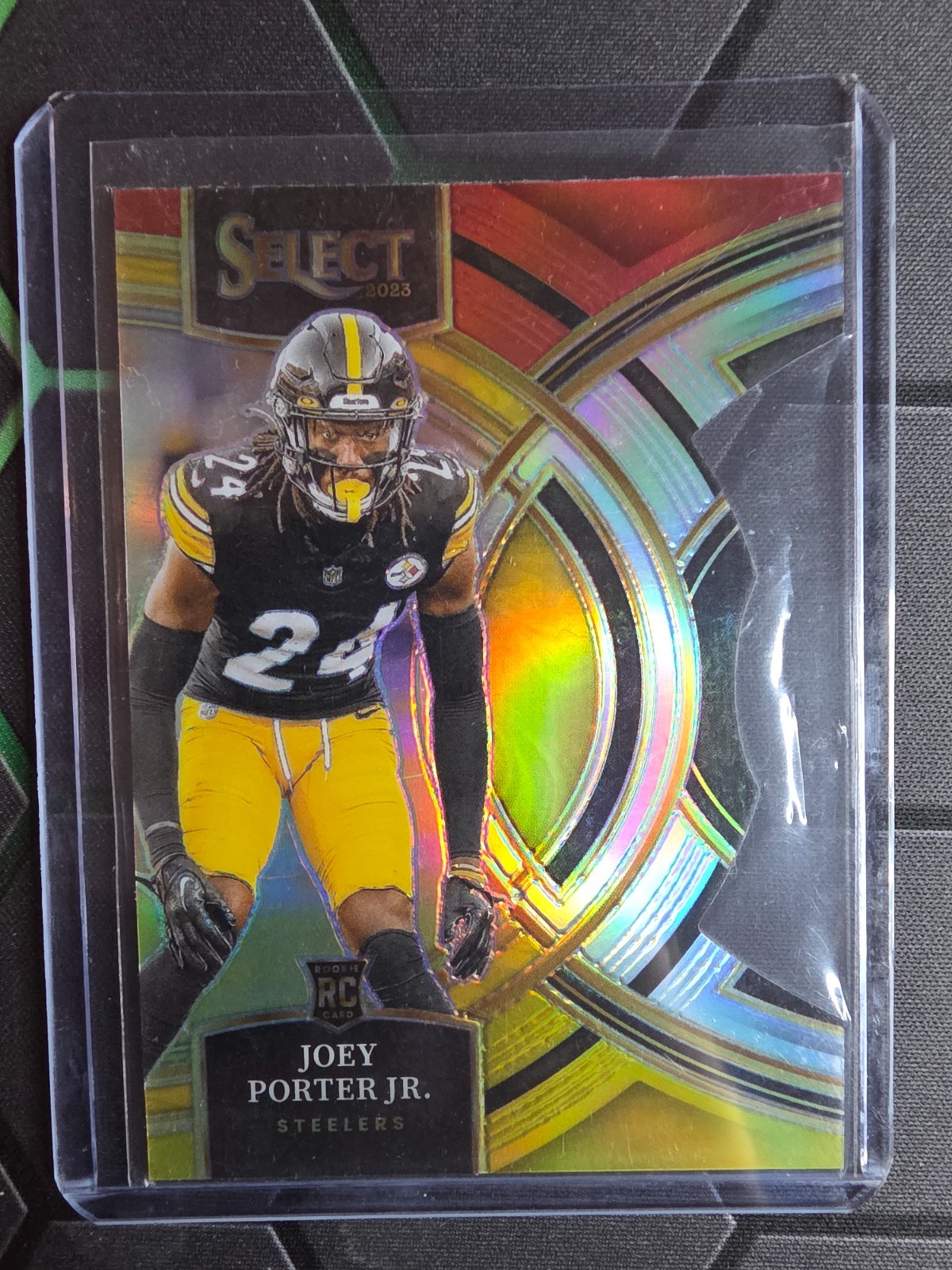 2023 Select - Premier Level Joey Porter Jr. #179 Red & Yellow Prizm Die-Cut (RC)