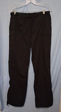 Cherokee Womans Size Medium Black Midrise Drawstring Scrub Pants 4 Pockets