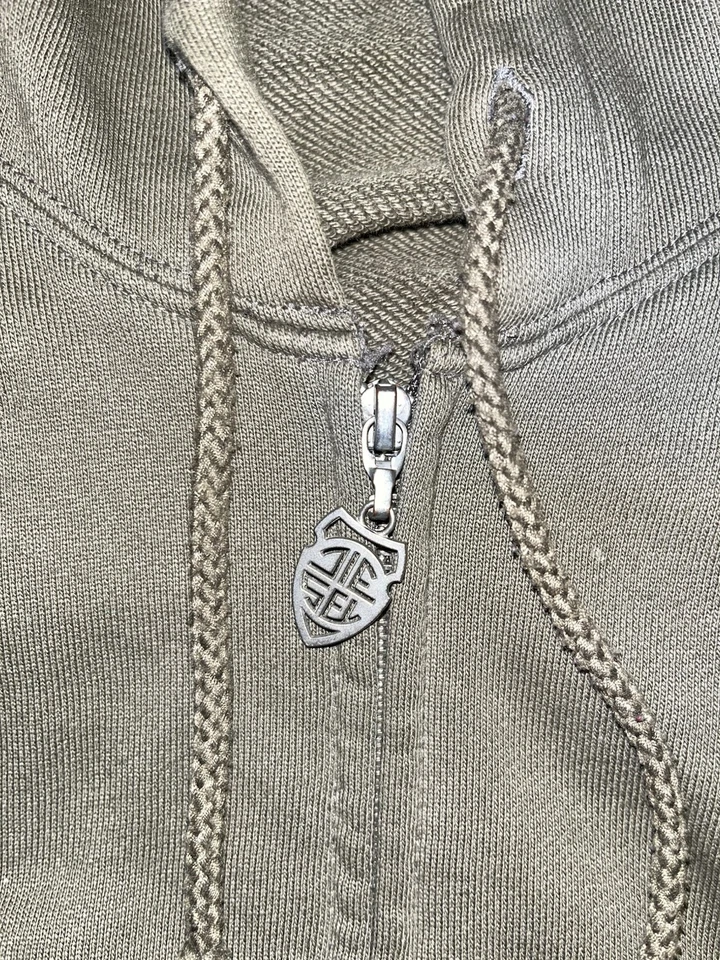 Толстовка с капюшоном на молнии хаки Diesel - Изображение 3 из 4