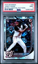 2025 BOWMAN RETRO LOGO FOIL PATTERN #29 JAMES WOOD PSA 9