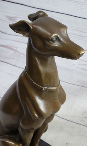 Art Deco Galgo Perro Bronce Escultura Museo Calidad Estatuilla Figura Regalo Venta - Imagen 7 de 10