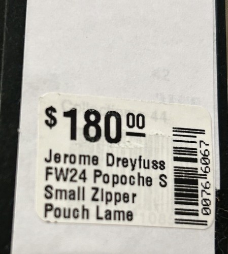 NEU Jerome Dreyfuss kleine Reißverschlusstasche Lamè champagner - Bild 6 von 6
