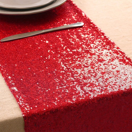 Sequin Table Runner Glitter Sparkly Glitter Table Cloth Wedding Banquet Decor - Picture 16 of 18