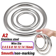 Stainless Steel Round Rings Heavy Duty Solid Metal O Ring Welded Smooth 15 150mm
