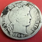 1909 D Barber Liberty Dime low Mintage 954 K