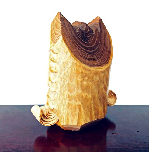 Bambola giapponese Kokeshi collo oni testa di diavolo legno artigianale intaglio figura fortunata - Foto 9 di 12
